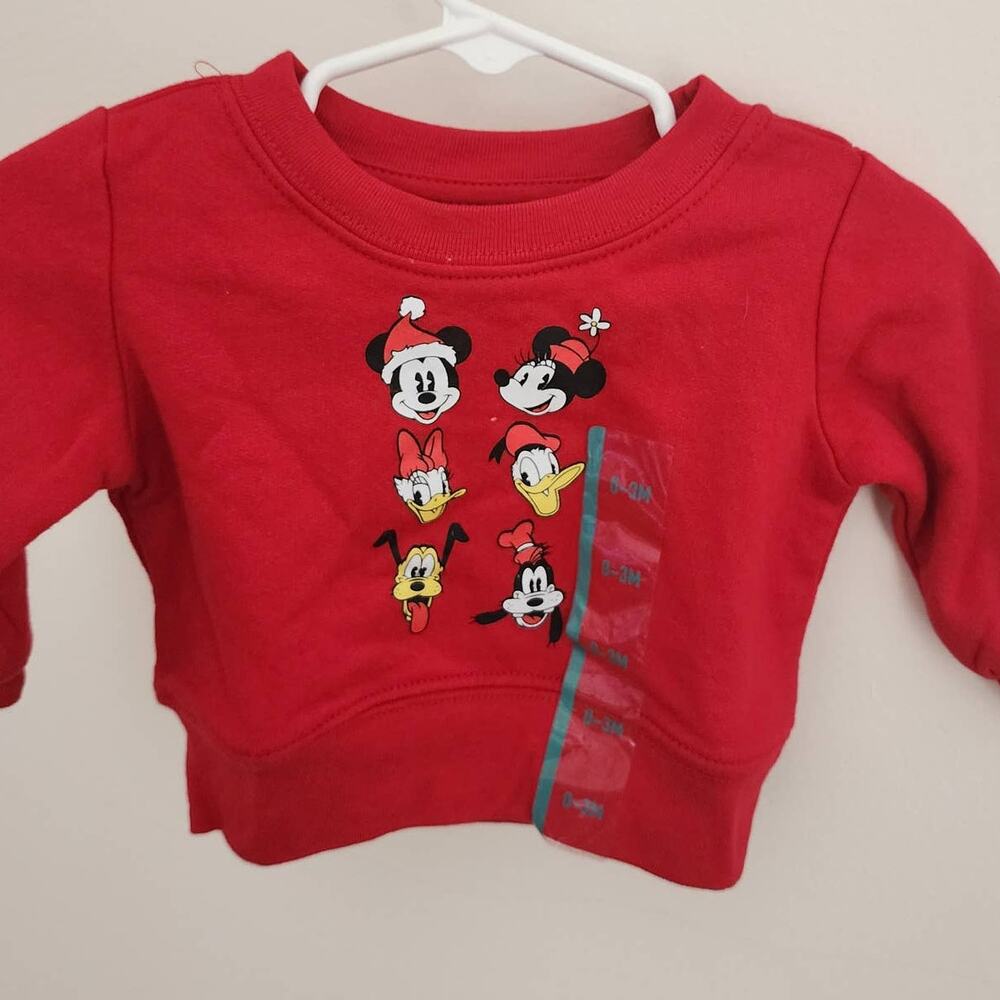 new mickey and friends Christmas baby sweater size 0-3 months